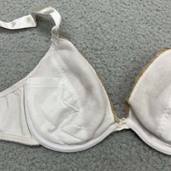 Rene Rofe Bra 36C Underwire B5048 Silky satin Gold Trim Bra - Picture 7 of 9